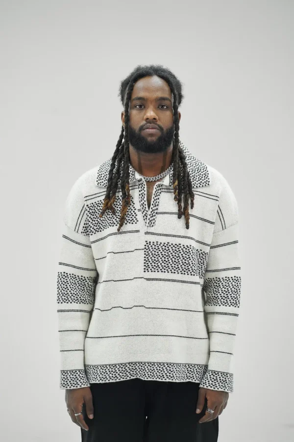 KNITTED POLO PULLOVER