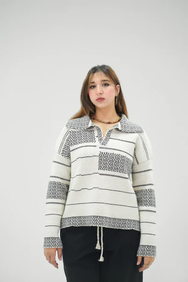 KNITTED POLO PULLOVER - Image 9