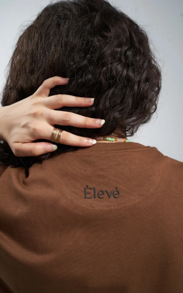 Èlevè ChillVibe Oversized Tee – Basic Thai Edition - Toffee - Image 3