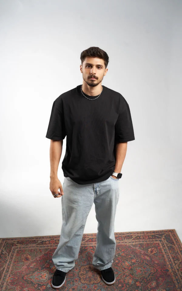 Èlevè ChillVibe Oversized Tee – Basic Thai Edition - Black - Image 3