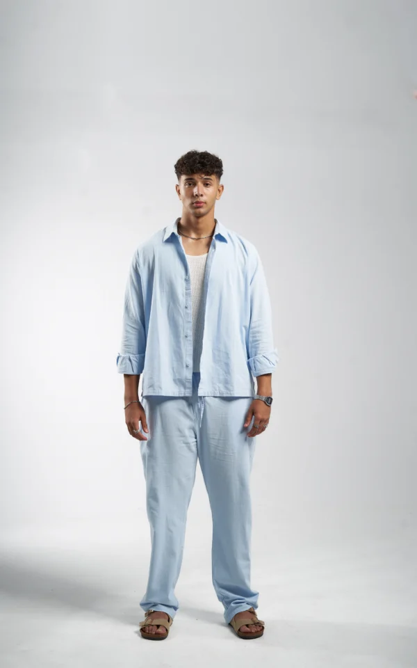 Èlevè ChillVibe Linen Set - Baby Blue - Image 2