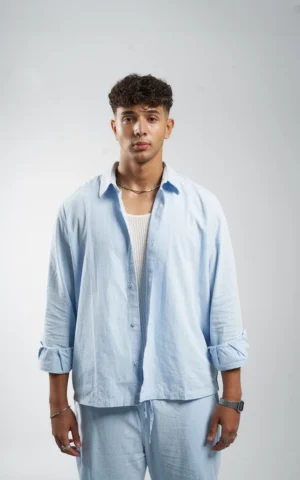 Èlevè ChillVibe Linen Set - Baby Blue