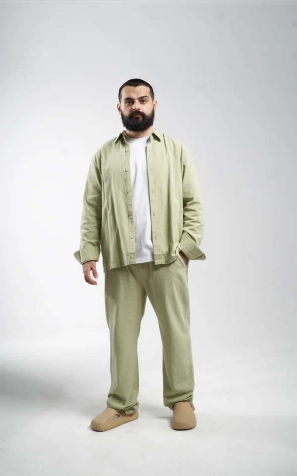 Èlevè ChillVibe Linen Set - Olive - Image 2
