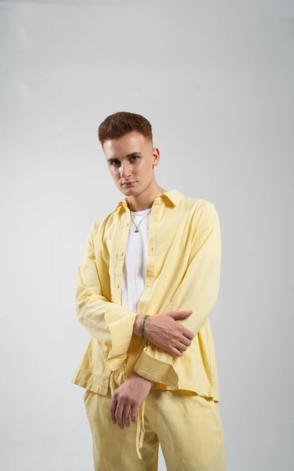 Èlevè ChillVibe Linen Set - Yellow - Image 3