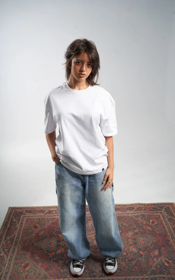 Èlevè ChillVibe Oversized Tee – Basic Thai Edition - White - Image 2