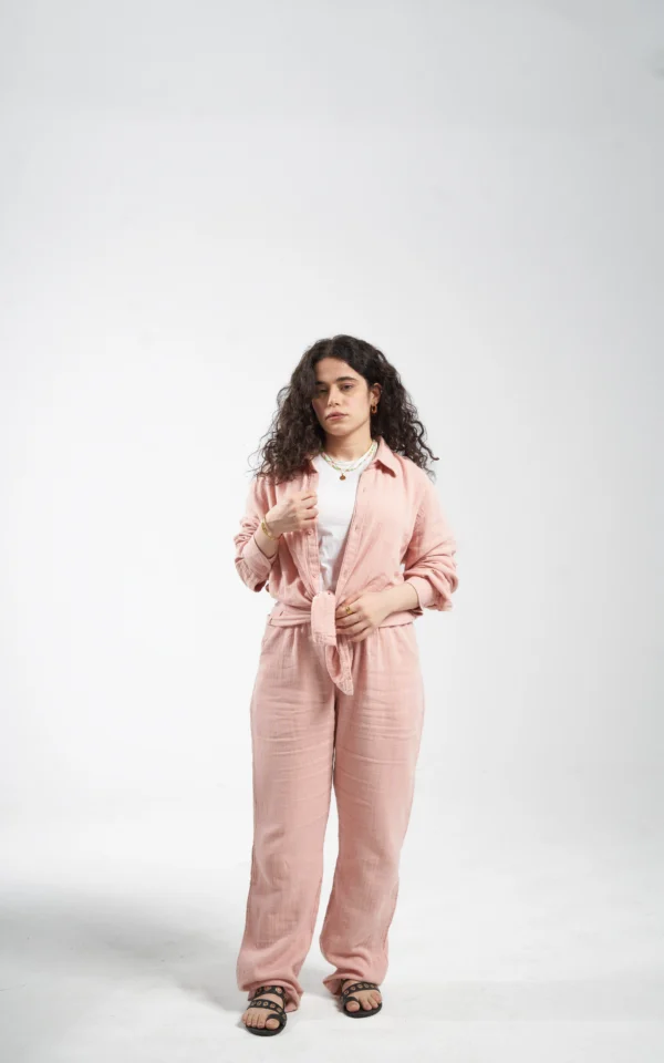 Èlevè ChillVibe Linen Set - Pink - Image 5