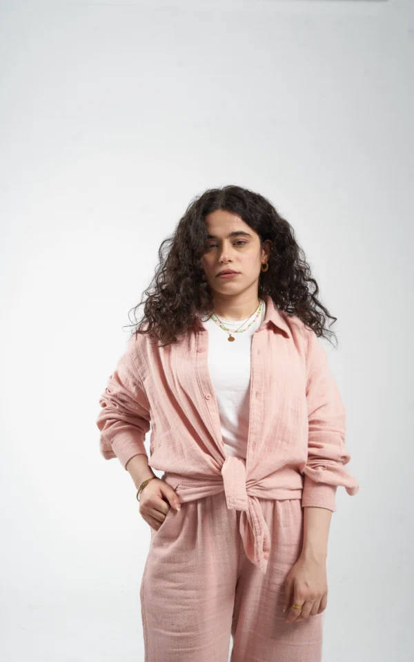 Èlevè ChillVibe Linen Set - Pink - Image 4