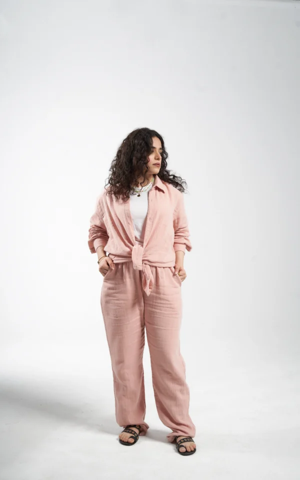 Èlevè ChillVibe Linen Set - Pink - Image 3