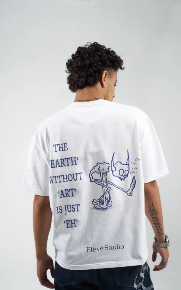 Èlevè ChillVibe Oversized Tee - White - Image 4