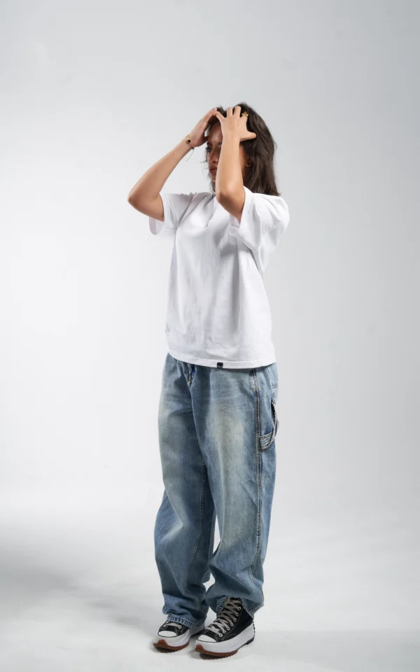 Èlevè ChillVibe Oversized Tee – Basic Thai Edition - White - Image 5