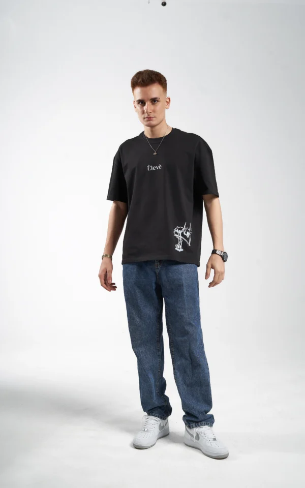 Èlevè ChillVibe Oversized Tee - Black - Image 7