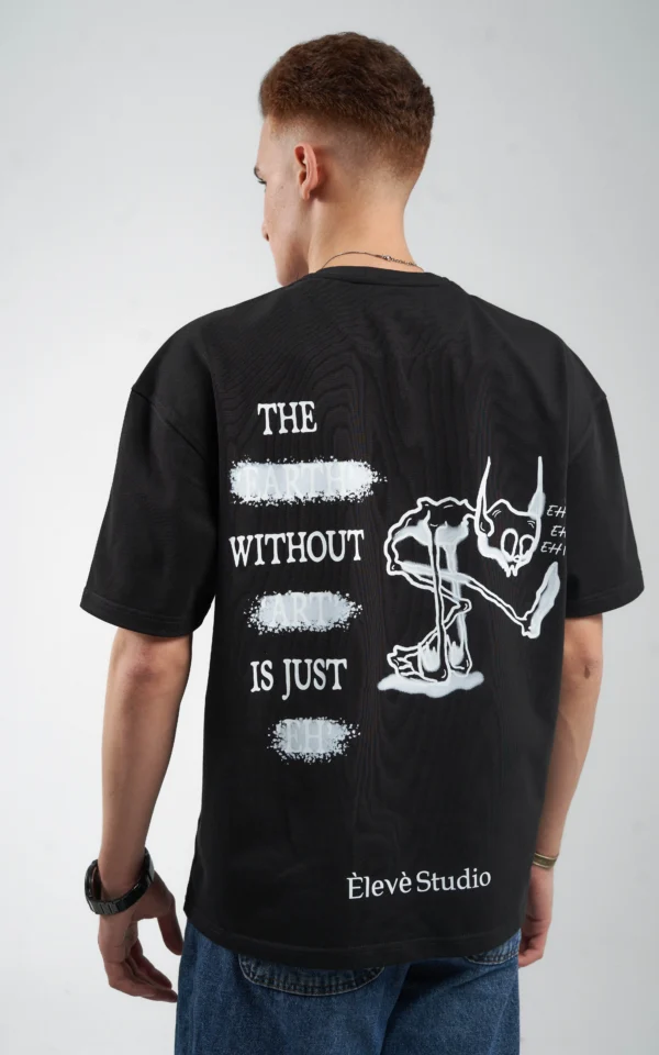 Èlevè ChillVibe Oversized Tee - Black - Image 5