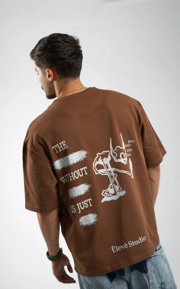 Èlevè ChillVibe Oversized Tee - Toffee - Image 2