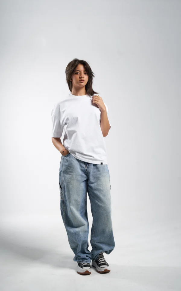Èlevè ChillVibe Oversized Tee – Basic Thai Edition - White - Image 4