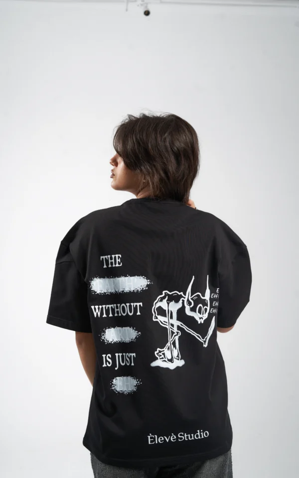 Èlevè ChillVibe Oversized Tee - Black - Image 4